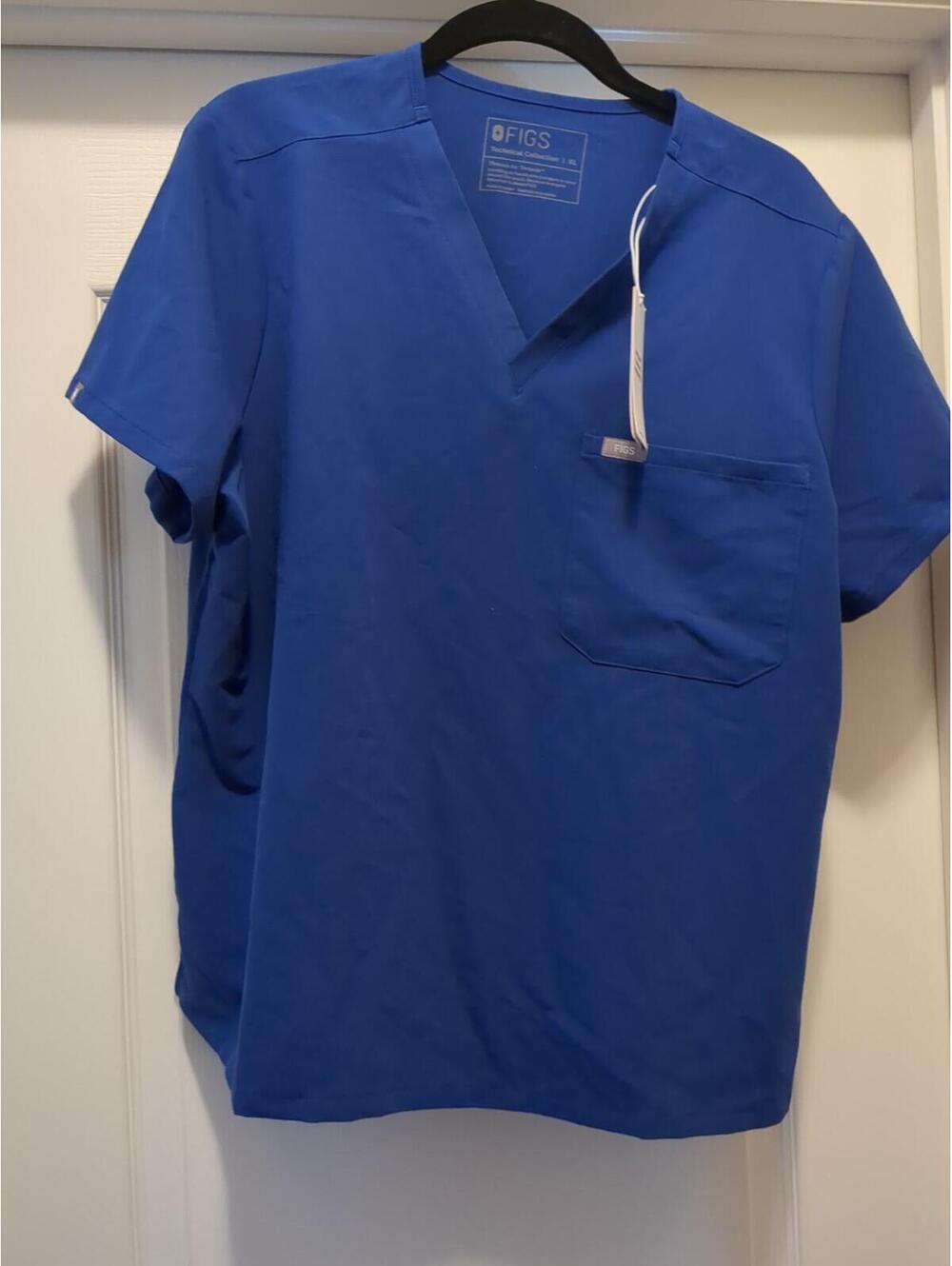 FIGS Catarina Scrub Top Women Size XL V-Neck NWT Medicine Medical Nursing Blue